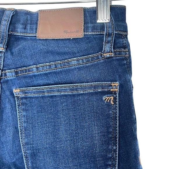 Madewell 9" High Rise Skinny Dark Wash Stretch Lightly Whiskered Jeans Size 24 - Picture 3 of 11
